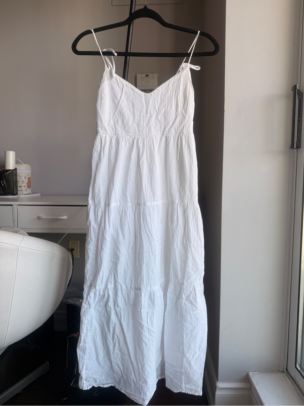 Abercrombie & Fitch White Tiered Tie-Shoulder Maxi Dress - Picture 4 of 7